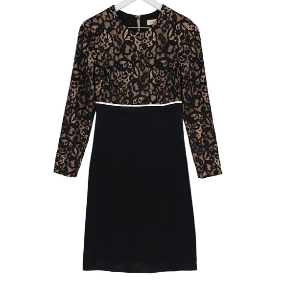 Tory Burch Lace Color Block Knee Length Dress - Picture 3 of 13